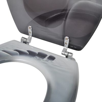 vidaXL WC sedadlá s poklopom 2 ks, MDF, kamene