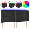 vidaXL Čelo postele s LED čierne 203x16x118/128 cm umel&aacute; koža