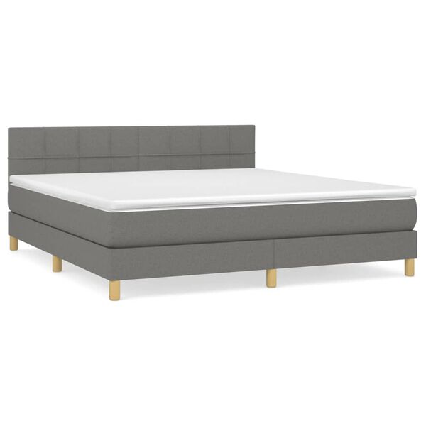 vidaXL Boxspring posteľ s matracom tmavosiv&aacute; 180x200 cm l&aacute;tka