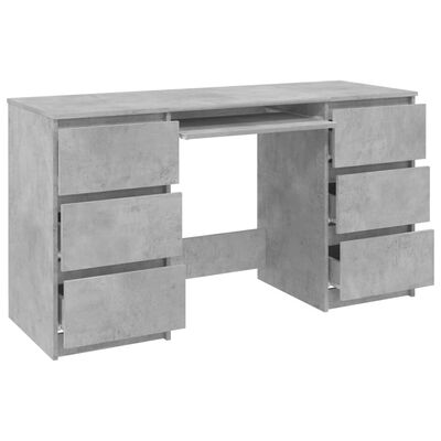 vidaXL Písací stôl, betónovo sivý 140x50x77 cm, drevotrieska