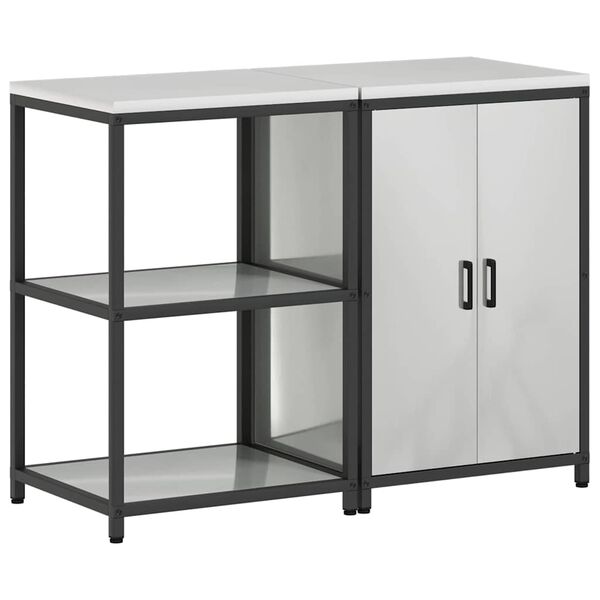 vidaXL Kuchynsk&yacute; &uacute;ložn&yacute; set 2 pcs Strieborn&aacute; Pozinkovan&aacute; oceľ