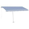 vidaXL Voľne stojaca ručne zaťahovacia mark&iacute;za 400x300 cm, modro biela