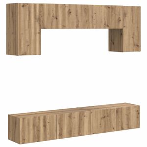 vidaXL Zostava TV skriniek 4 pcs Vysok&yacute; lesk bielej Kompozitn&eacute; drevo