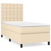 vidaXL Boxspring posteľ s matracom kr&eacute;mov&aacute; 100x200 cm l&aacute;tka