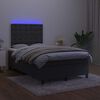 vidaXL Boxspring posteľ s matracom a LED, čierna 120x190 cm, zamat