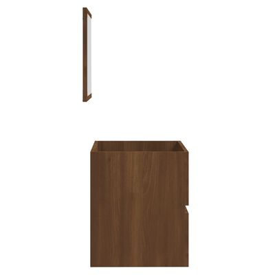 vidXL Kúpeľňová skrinka so zrkadlom hnedý dub spracované drevo