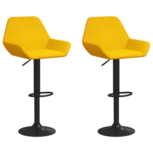 vidaXL Barové stoličky 2 ks horčicovo-žlté zamatové