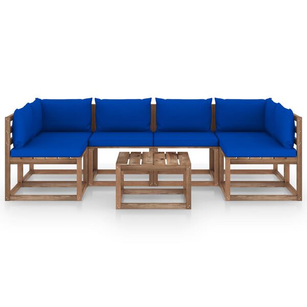 vidaXL 7-dielna paletov&aacute; s&uacute;prava s podložkami, impregnovan&aacute; borovica