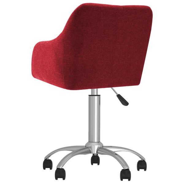 vidaXL Otočn&aacute; jed&aacute;lensk&aacute; stolička v&iacute;novo-červen&aacute; l&aacute;tkov&aacute;