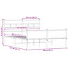 vidaXL Kovový posteľný rám bez matraca dymový dub 160x200 cm