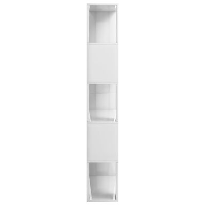 vidaXL Knižnica/deliaca stena, lesklá biela 80x24x159 cm, drevotrieska