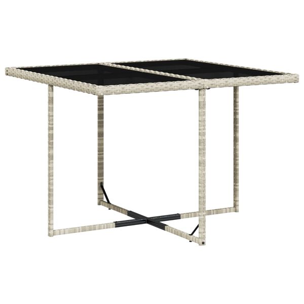 vidaXL 9-dielna z&aacute;hradn&aacute; jed&aacute;lensk&aacute; s&uacute;prava s vank&uacute;&scaron;mi siv&aacute; polyratan