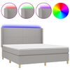 vidaXL Posteľ boxsping s matracom a LED bledosiv&aacute; 160x200 cm l&aacute;tka