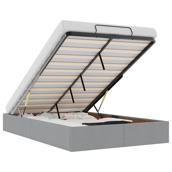 vidaXL Osmanský rám postele bez matraca svetlosivý 120x190 cm látka