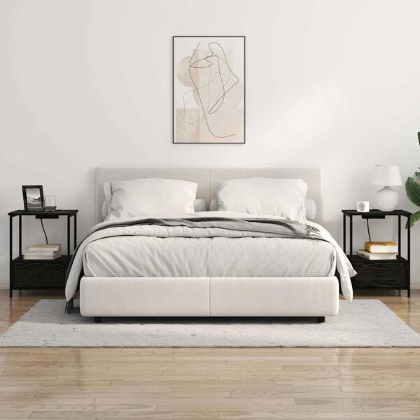 vidaXL Nočn&yacute; stol&iacute;k Čierny dub 42 x 41 x 56 cm Kompozitn&eacute; drevo