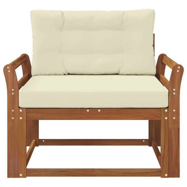 vidaXL Z&aacute;hradn&aacute; stredn&aacute; sedačka Pevn&eacute; ak&aacute;ciov&eacute; drevo Pr&iacute;rodn&aacute;