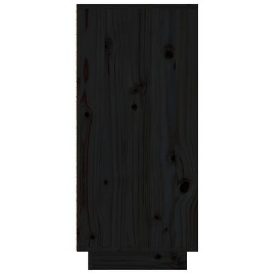 vidaXL Komoda čierna 110x34x75 cm borovicový masív