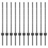 vidaXL Stĺp na plot. 11 pcs Siv&aacute; 80 cm Oceľ