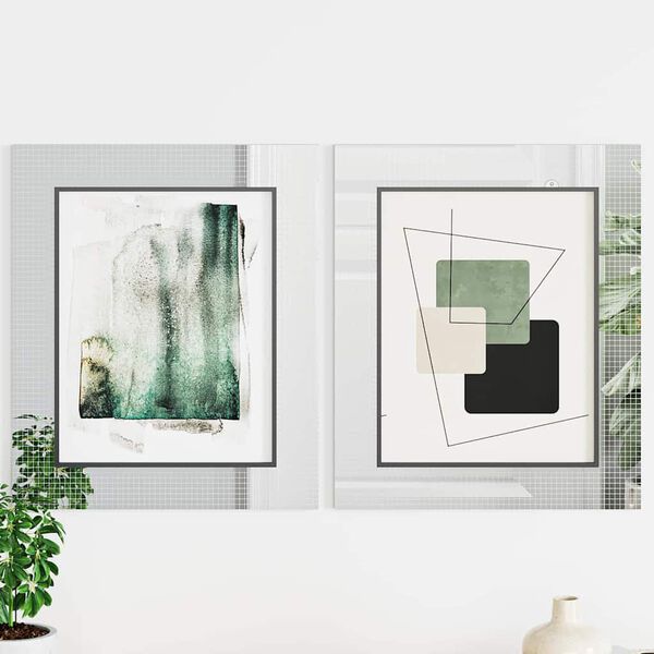 vidaXL Zrkadlov&aacute; mozaikov&aacute; dlaždica 3 pcs Strieborn&aacute; 30 x 30 cm Sklo