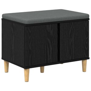 vidaXL Predsieňov&aacute; lavica s vank&uacute;&scaron;om Čierny Dub 60 x 38 x 46 cm
