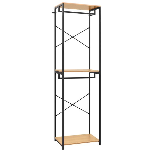 vidaXL &Scaron;atn&iacute;k čierny a dub 60x40x213 cm kov a drevotrieska