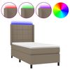 vidaXL Posteľ boxsping s matracom a LED sivohned&aacute; 100x200 cm l&aacute;tka