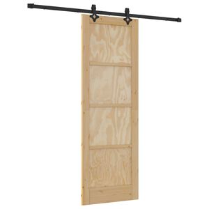 vidaXL Posuvn&eacute; dvere Pr&iacute;rodn&aacute; a čierna 73,5 x 211 cm Borovicov&yacute; mas&iacute;v