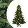 vidaXL Umel&yacute; vianočn&yacute; stromček s vianočn&yacute;mi guľami 120 cm 150 LED