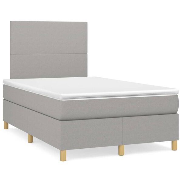 vidaXL Boxspring posteľ s matracom bledosiv&aacute; 120x200 cm l&aacute;tka