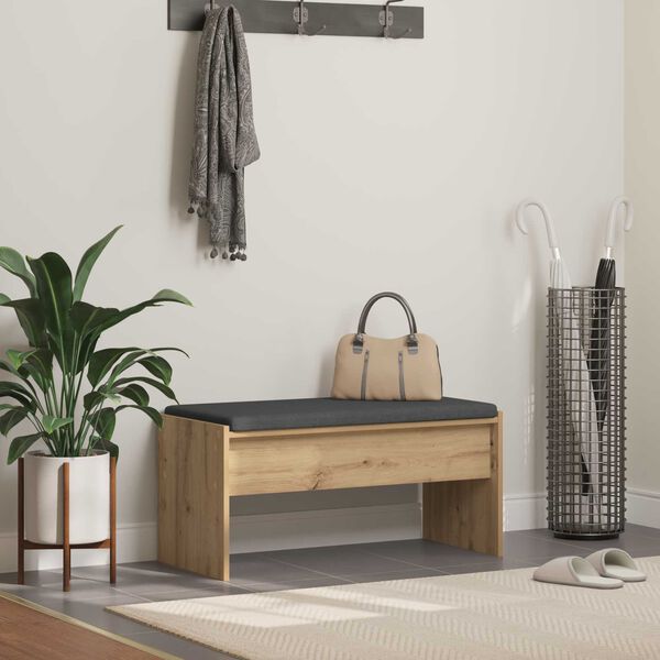 vidaXL Predsieňov&aacute; lavica s vank&uacute;&scaron;om Remeseln&yacute; dub 83 x 38 x 40 cm