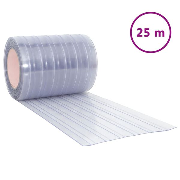 vidaXL Záves do dverí priehľadný 300 mm x 2,6 mm 25 m PVC