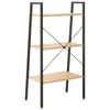 vidaXL 3-poschodová rebríková polica bledohnedá a čierna 56x35x108 cm
