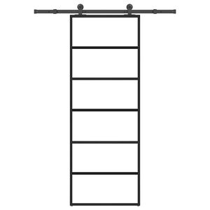 vidaXL Posuvn&eacute; dvere s kovan&iacute;m 76x205 cm ESG sklo a hlin&iacute;k