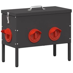 vidaXL Kŕmidlo pre kurčat&aacute; Čierna 41,5 x 20,5 x 33 cm