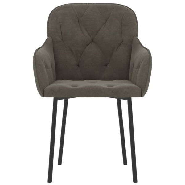 vidaXL Otočné jedálenské stoličky 2 ks tmavosivé zamatové