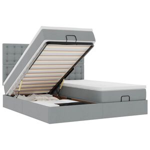 vidaXL Osmansk&yacute; r&aacute;m postele s matracmi svetlosiv&aacute; 180x200 cm l&aacute;tka