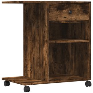 vidaXL Stojan na tlačiareň s kolieskami dymov&yacute; dub 60x40x68,5 cm