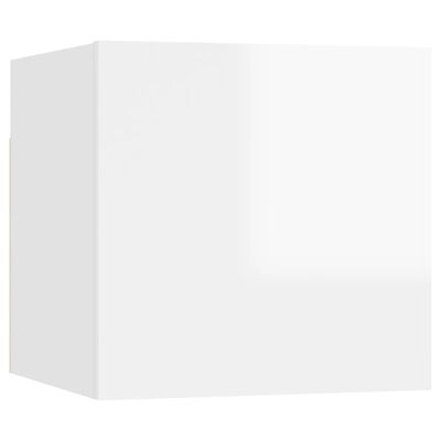 vidaXL Nočné stolíky 2 ks vysokolesklé biele 30,5x30x30 cm drevotrieska