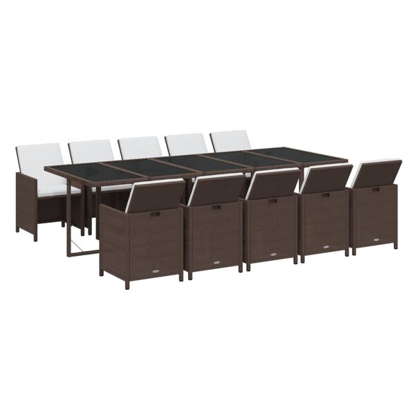 vidaXL 11-dielna z&aacute;hradn&aacute; jed&aacute;lensk&aacute; s&uacute;prava vank&uacute;&scaron;e polyratan hned&aacute;