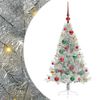 vidaXL Umel&yacute; predsvieten&yacute; vianočn&yacute; stromček Strieborn&aacute; 120 cm PET