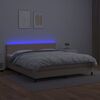 vidaXL Boxspring posteľ matrac a LED kapučínová 160x200 cm umelá koža