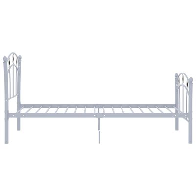 vidaXL Rám postele s futbalovým dizajnom sivý kov 90x200 cm