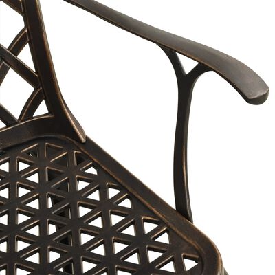 vidaXL Záhradné stoličky 4 ks odlievaný hliník bronzové