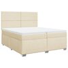vidaXL Boxspring posteľ s matracom kr&eacute;mov&aacute; 200x200 cm l&aacute;tka