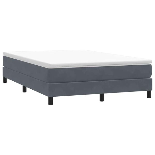 vidaXL Posteľný rám boxspring bez matracom tmavosivý 160x220 cm zamat