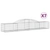 vidaXL Obl&uacute;kov&yacute; gabionov&yacute; k&ocirc;&scaron; 7 ks 300x50x40/60 cm pozinkovan&eacute; železo