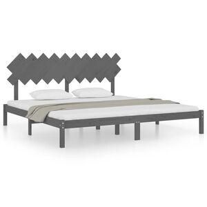 vidaXL Posteľn&yacute; r&aacute;m siv&yacute; 200x200 cm mas&iacute;vne drevo