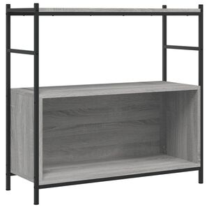 vidaXL Knižnica siv&yacute; dub sonoma 80x30x78,5cm kompozitn&eacute; drevo a železo