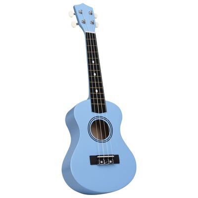 vidaXL Sopránové ukulele s taškou pre deti modré 21"