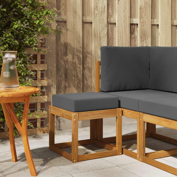 vidaXL Stoličkov&aacute; lavica Pr&iacute;rodn&aacute; a antracitov&aacute; 43 x 43 x 37 cm